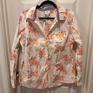 St. John’s Bay Floral Button Down Shirt XXL 100% Cotton